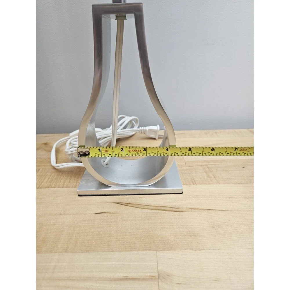 2 X IKEA Klabb Table Silver Lamp Modern Aluminum Accent Light Lamp WITH SHADES
